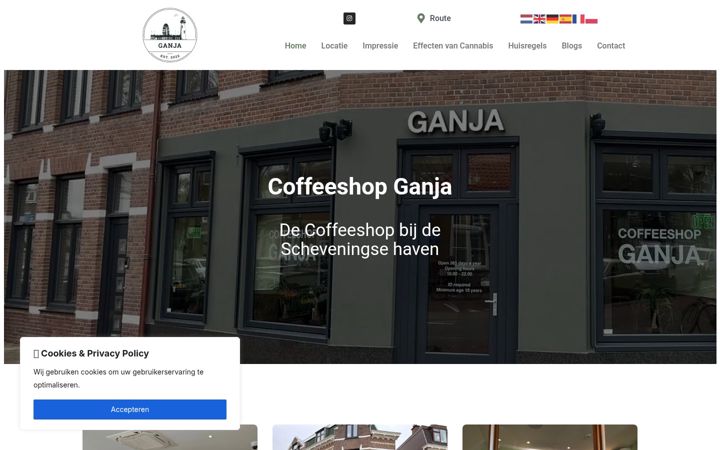 Screenshot of coffeeshopganja.nl