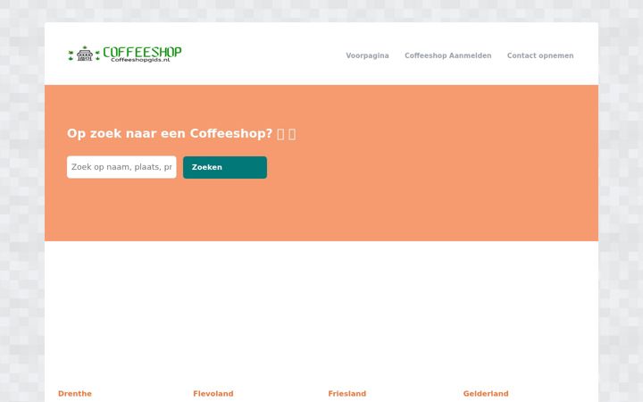 Screenshot of coffeeshopgids.nl