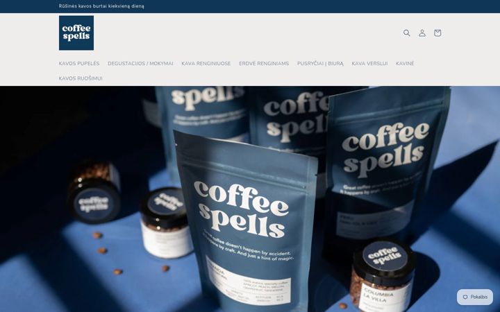 Screenshot of coffeespells.lt