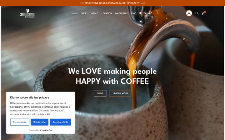 Screenshot di coffeestorming.it