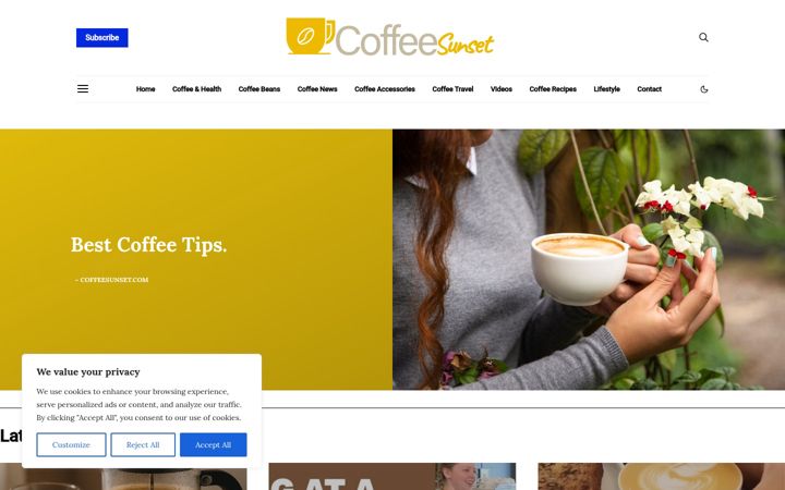 Screenshot of coffeesunset.com