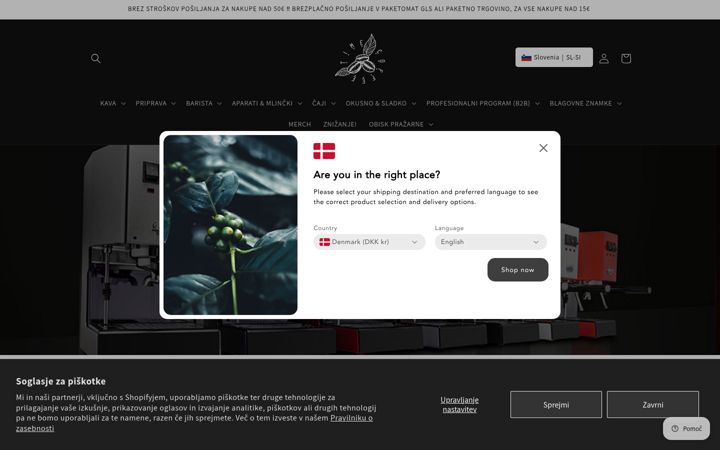 Screenshot von coffeetime.si
