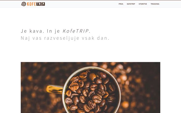 Screenshot von coffeetrip.si