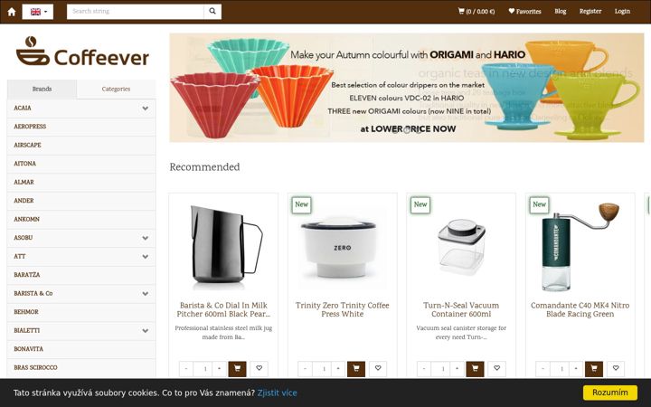 Screenshot of coffeever.store
