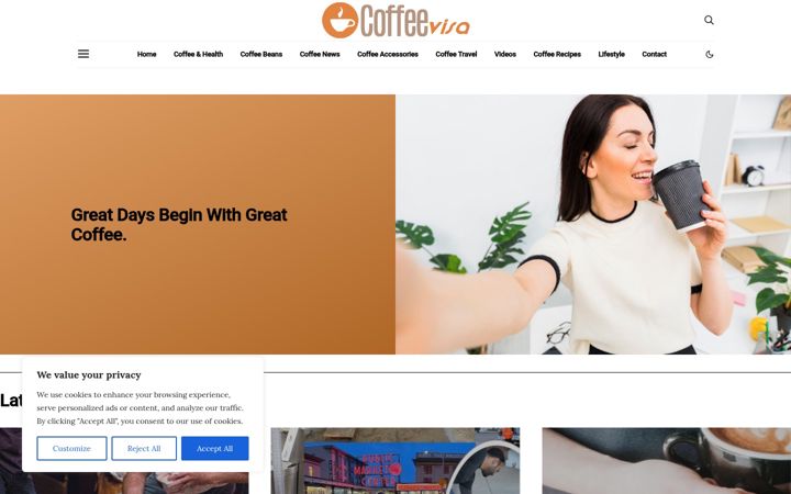 Screenshot of coffeevisa.com