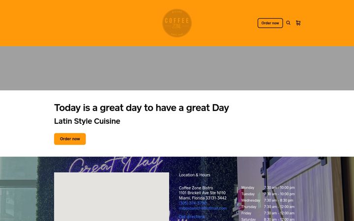 Screenshot ta' coffeezonebrickell.com