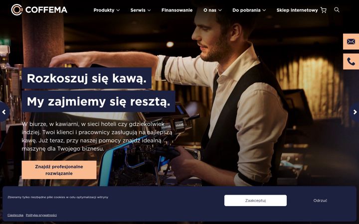 Snímek obrazovky coffema.pl