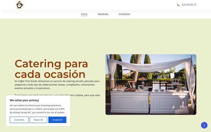 Screenshot of coffetimeevents.com