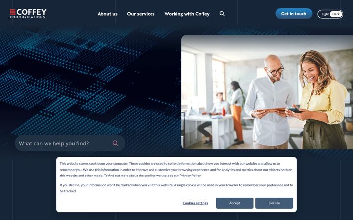 Screenshot of coffeycomm.com