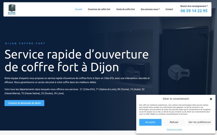 Skærmbillede af coffre-fort-dijon.fr