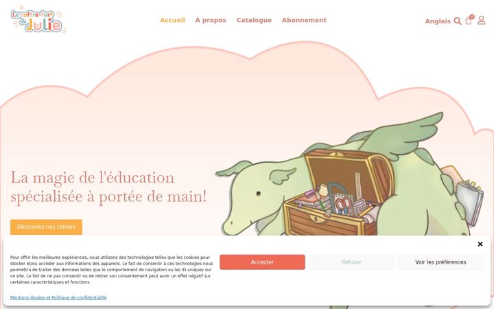 Screenshot of coffrefortdejulie.com