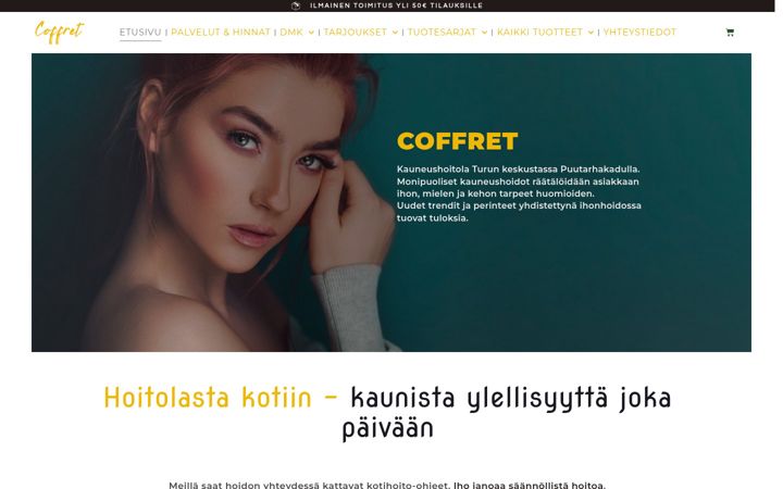 Screenshot of coffret.fi