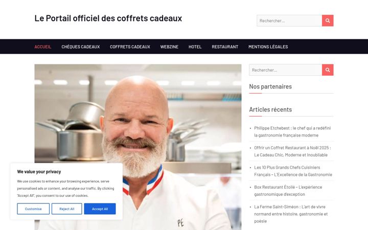 Skærmbillede af coffretcadeau-gaultmillau.fr