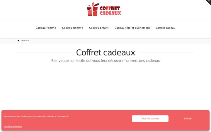 Screenshot of coffretcadeaux.com