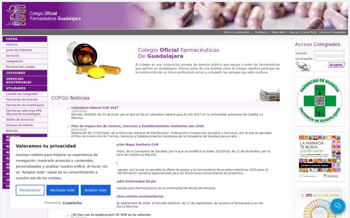Screenshot of cofguadalajara.es