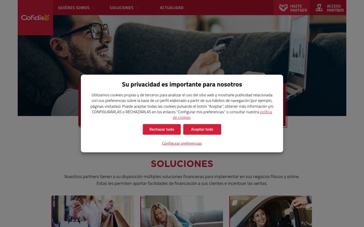 Captura de ecrã de cofidis-business-solutions.es
