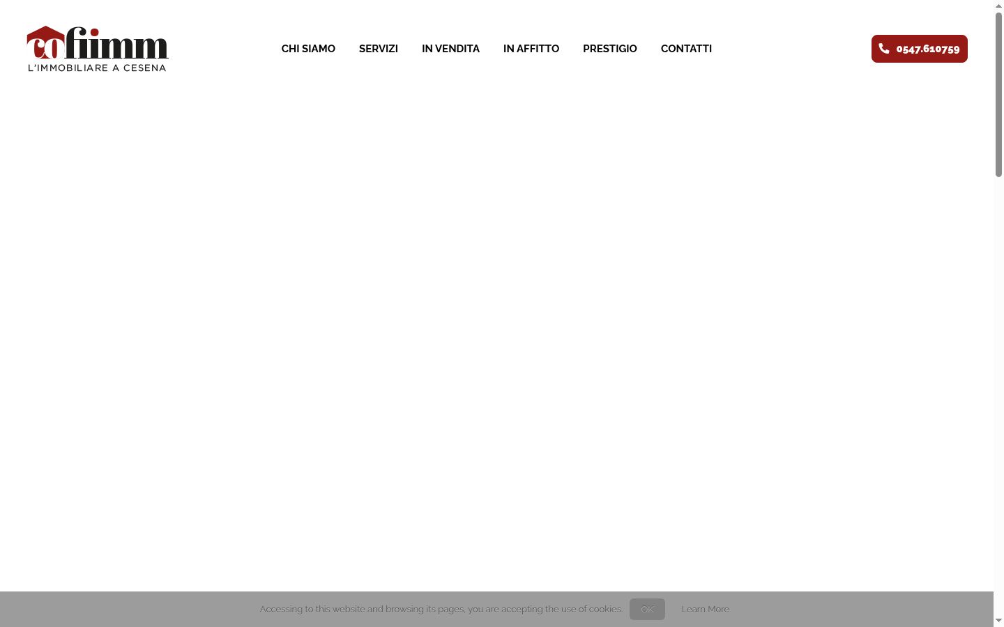 Screenshot del banner di consenso mostrato prima di qualsiasi interazione
