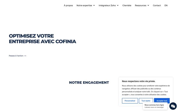 Skärmbild av cofinia.ca