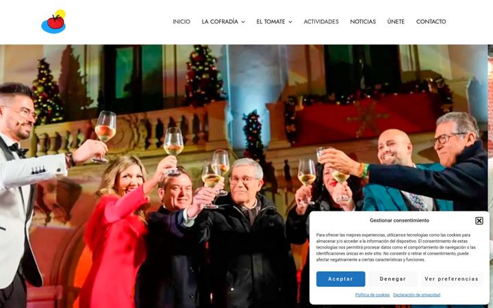 Screenshot of cofradiadeltomatedealmeria.org