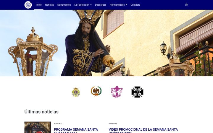 Screenshot of cofradiasdehuescar.org