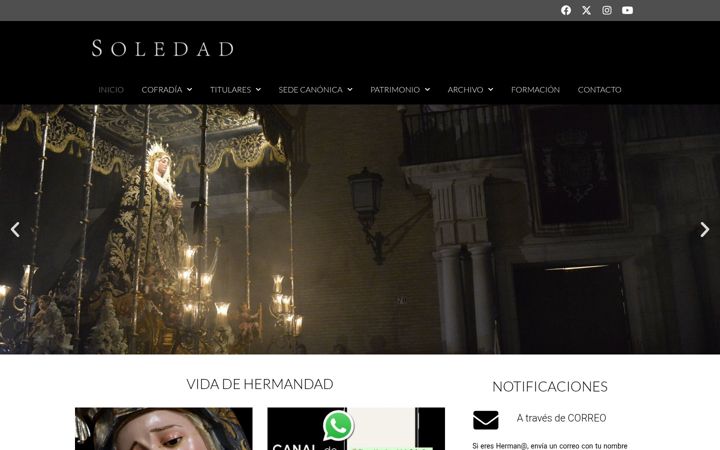 Screenshot of cofradiasoledadantequera.es
