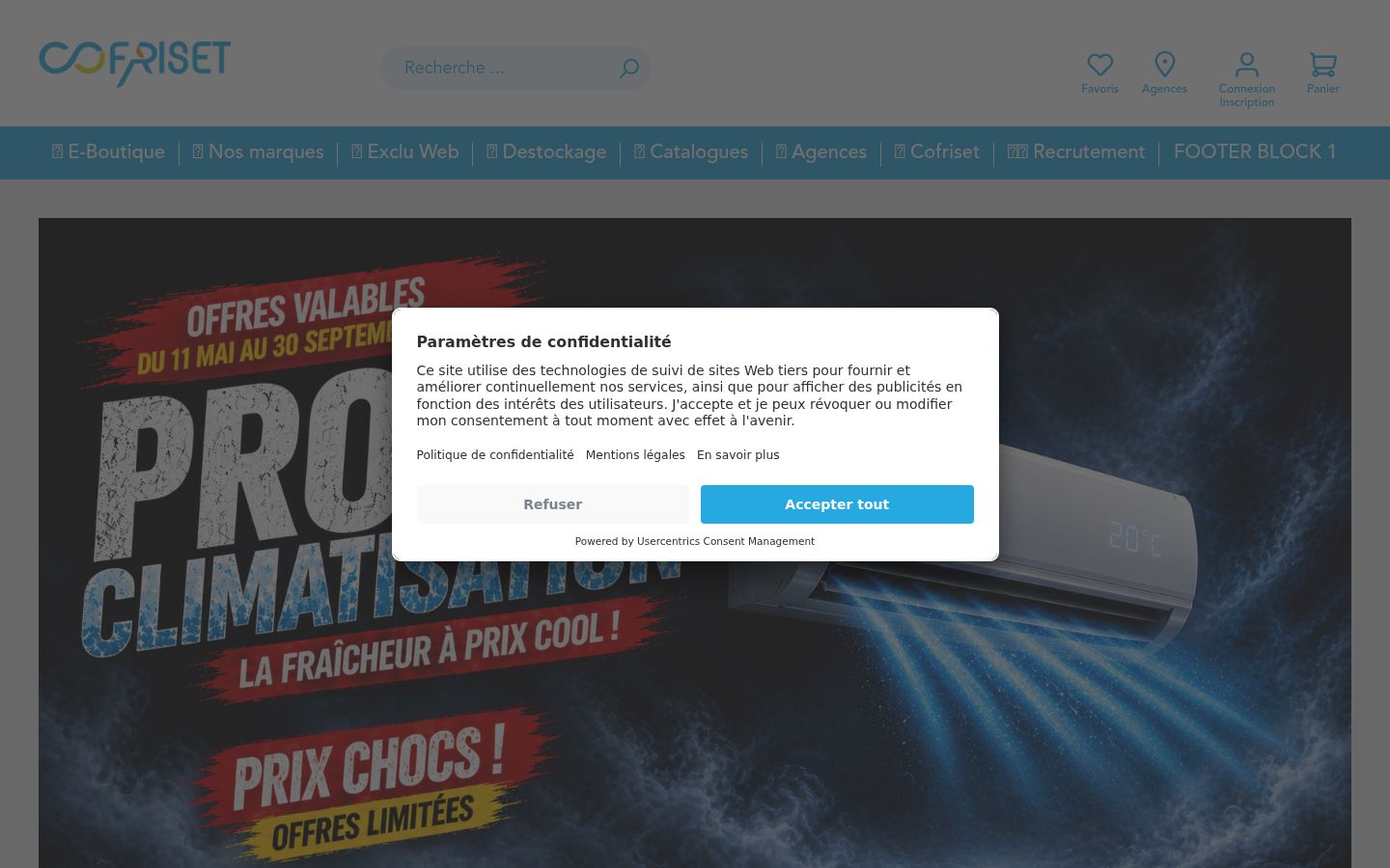 Snímek obrazovky baneru souhlasu zobrazeného před jakoukoli interakcí