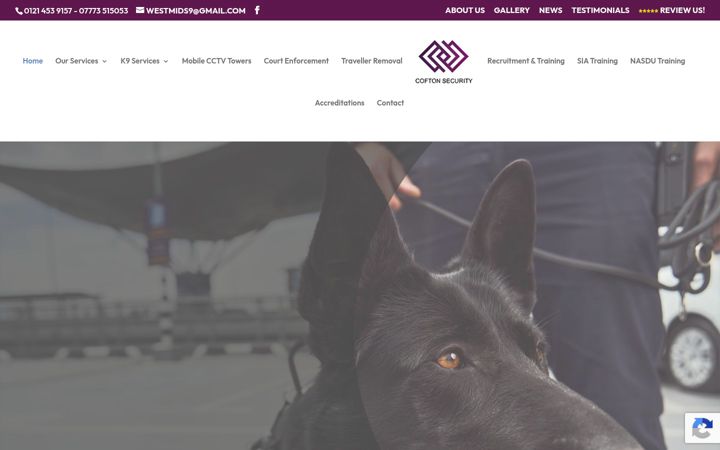 Screenshot of coftonk9division.co.uk