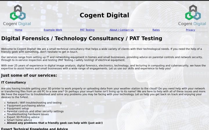 Screenshot of cogentdigital.co.uk