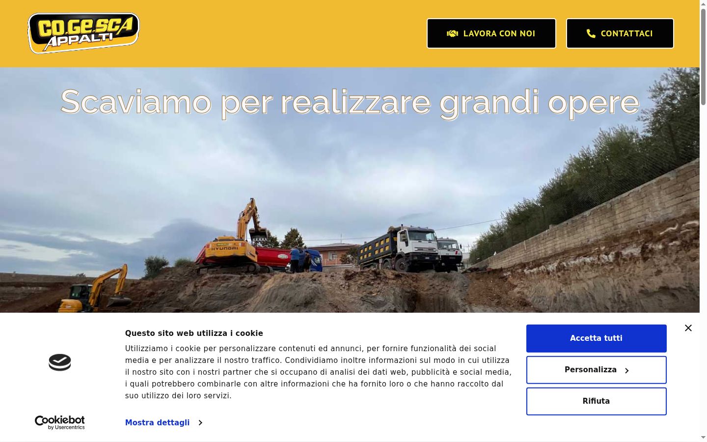 Screenshot del banner di consenso mostrato prima di qualsiasi interazione