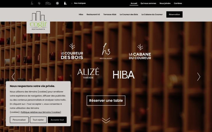 Screenshot of cogirrestaurants.ca