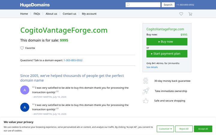 Screenshot of cogitovantageforge.com