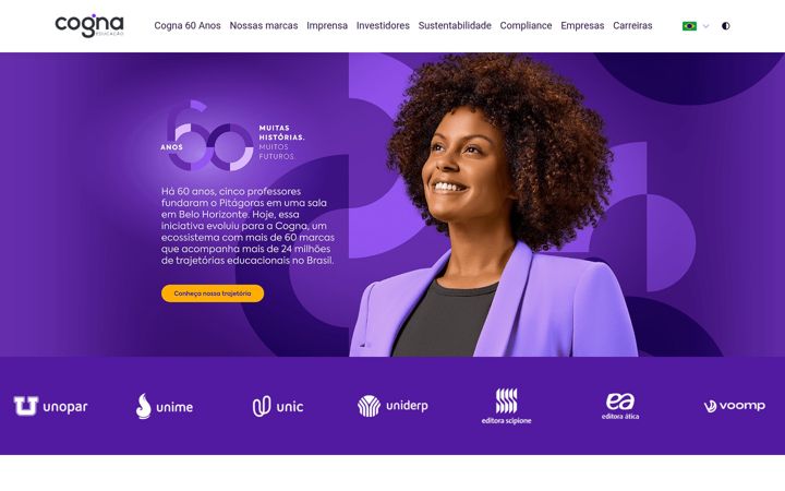 Screenshot of cogna.com.br