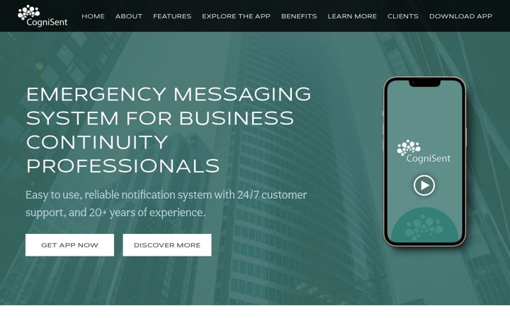 Екранна снимка на cognisent.io