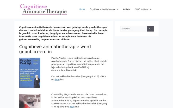 Screenshot of cognitieveanimatietherapie.nl