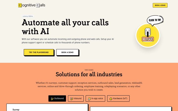 Screenshot of cognitivecalls.com