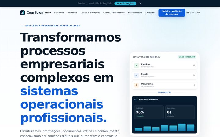 Posnetek zaslona cognitron.com.br