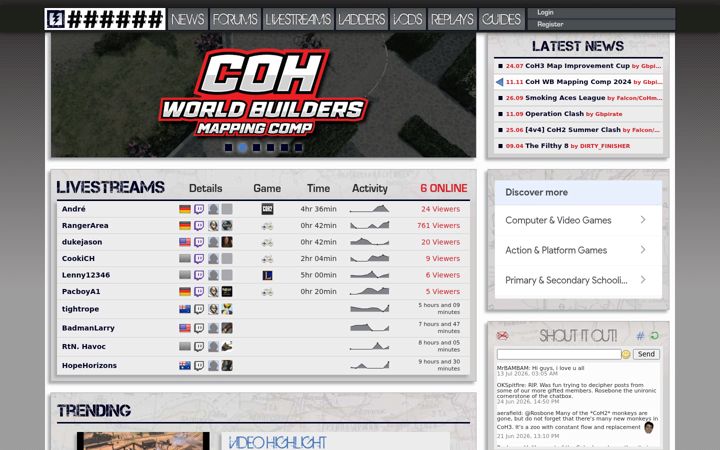 Screenshot of coh2.org