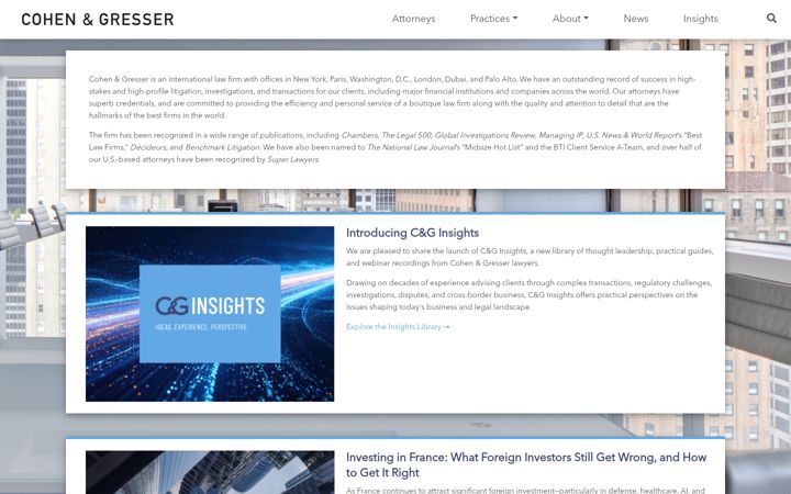 Screenshot of cohengresser.com