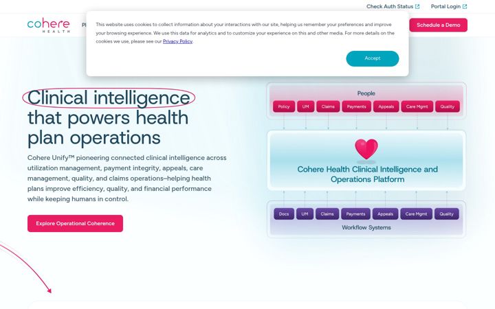 Screenshot of coherehealth.com