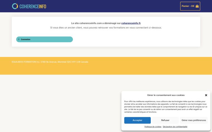Screenshot of coherenceinfo.com