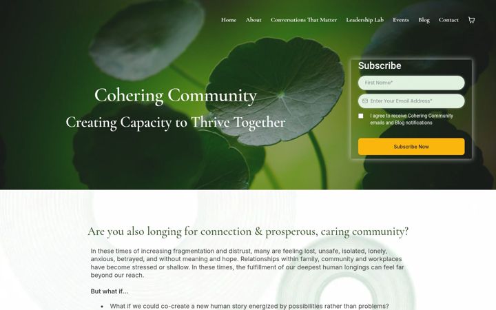 Screenshot of coheringcommunity.com