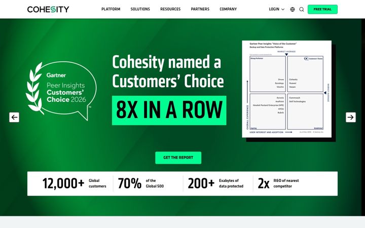 Screenshot von cohesity.com