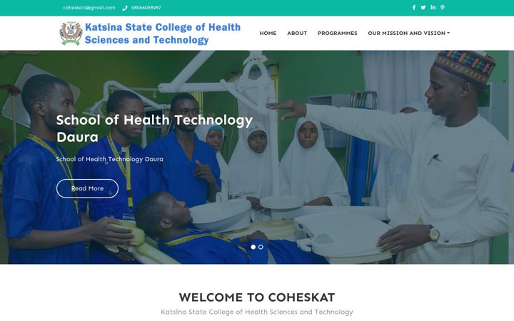 Screenshot of coheskat.edu.ng