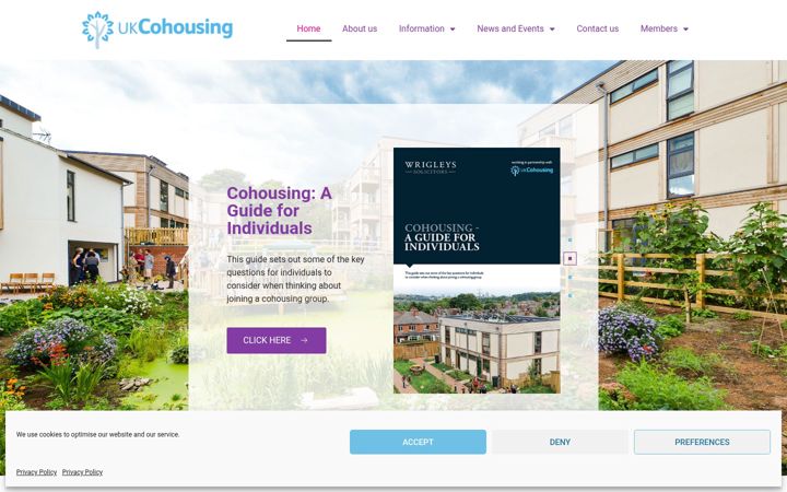 Screenshot of cohousing.org.uk