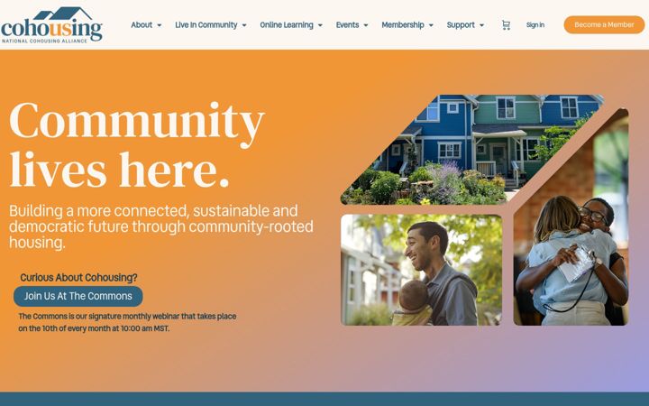 Screenshot of cohousing.org
