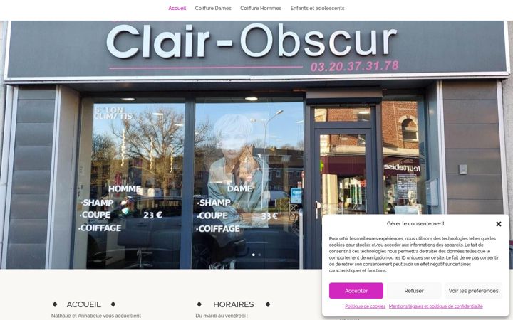 Skærmbillede af coiffeur-clairobscur.fr