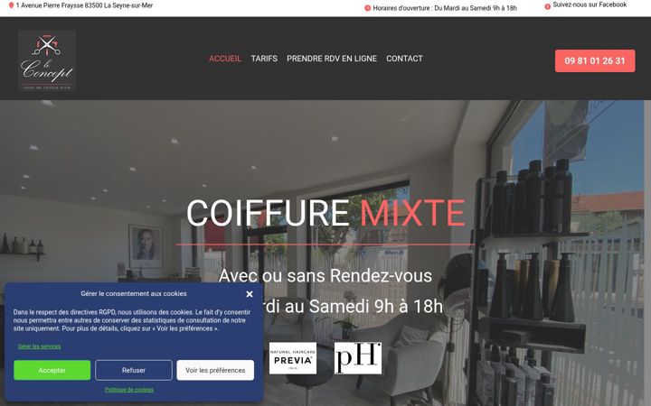 Skærmbillede af coiffeur-la-seyne-sur-mer-le-concept.fr