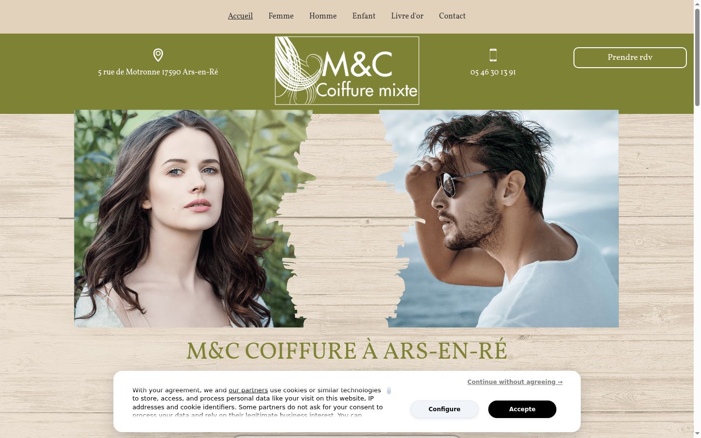 Captura de ecrã do banner de consentimento apresentado antes de qualquer interação