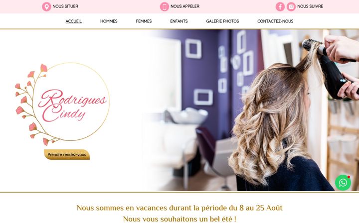 Screenshot of coiffurebycindy.fr