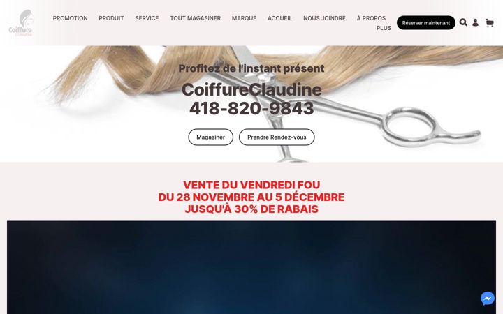 Screenshot von coiffureclaudine.ca